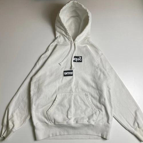 Sweat à capuche blanc SUPREME x CDG