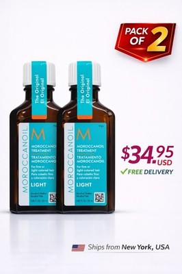 Moroccanoil Treatment Light 0.85 oz (25ml) x2 Pack   For Fine or Light Hair