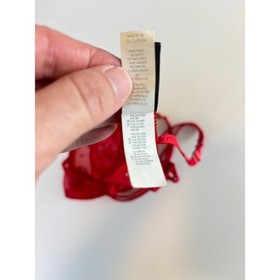 Malizia by La Perla Red Sheer Floral Embroidered Underwire Bra Size 32 70 1