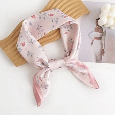 Floral Scarf Square Head Wrap Pink