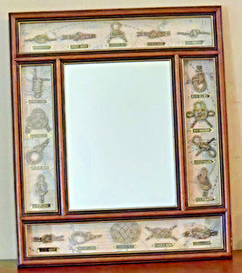 Nautical Accent Mirror *18 different sailor knots* shadow box wall hanging 15x17