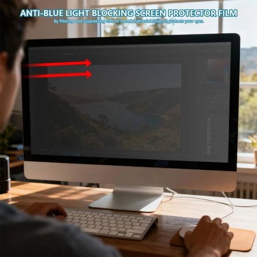 Blue Light Filter Panel Reduces Eye Strain For Office Study Gaming