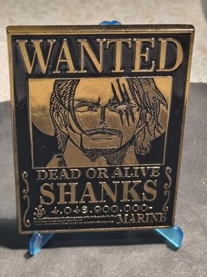 SHANKS - ONE PIECE - WANTED - DEAD OR ALIVE - BLACK METAL CARD - 30 OF 99
