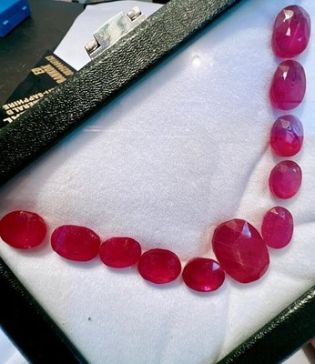 9 Pcs Natural Oval Faceted Rubies   Earth Mined Gemstone Parcel Jewelry Making