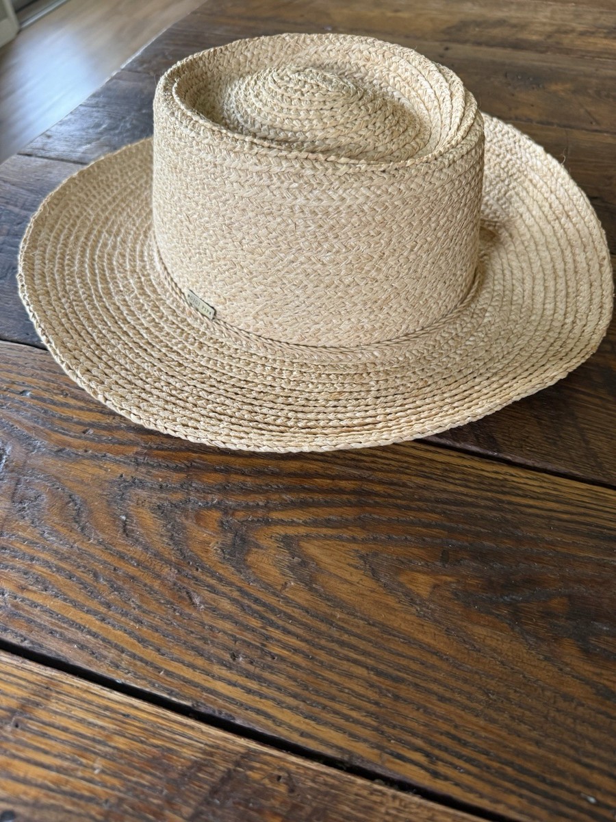 Gigi Pip Bre Pork Pie 100% Straw Hat Wide Brim 59 M/L  display picture 1