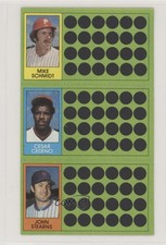 1981 Topps Baseball Scratch-Off Cesar Cedeno John Stearns Mike Schmidt HOF tv5