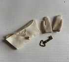 VINTAGE BARBIE White Clutch Purse W/mini Gloves & Metal Key Accessory Lot