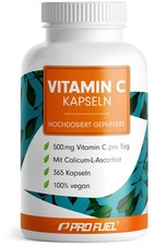 Vitamin C Kapseln 365x mit 500 mg Vitamin C gepuffert hochwertiges Calcium