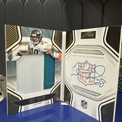 2022 Panini Playbook - PlayBook Jersey Autographs Fred Taylor #PJA-FT Gold...