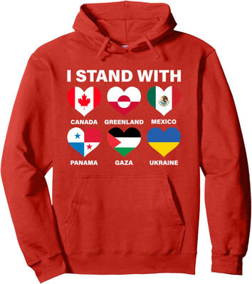 I Stand With Canada Greenland Mexico Panama Gaza Unisex Hooded Sweatshirt