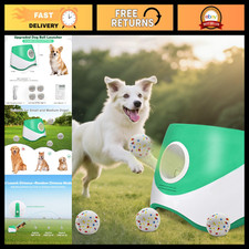 Automatic Dog Ball Launcher for Small Medium Dogs, Adjustable 19-39 Ft, 4 Balls