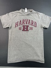 Harvard Shirt Adult Size Small Delta Pro Weight Gray Graphic Print T-shirt
