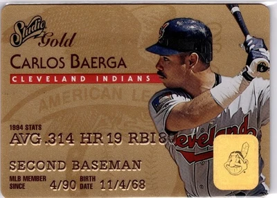 1995 Donruss Studio Gold 36 of 50 Carlos Baerga Authorized Signature - Image 1 of 4