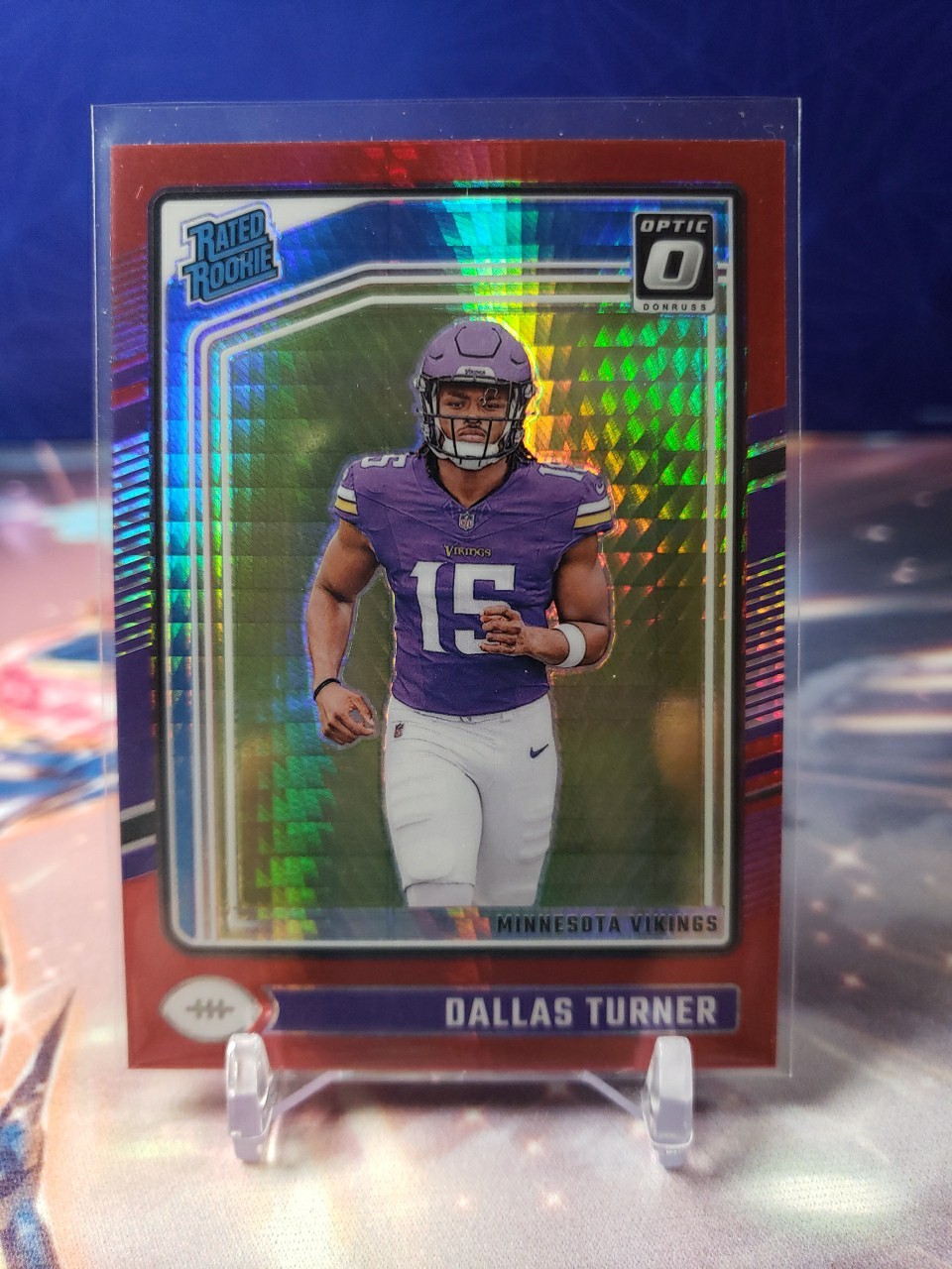 2024 Panini Donruss Optic - Rated Rookie Dallas Turner #224 Red Hyper Prizm (RC)