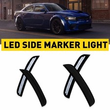 Front Rear Bumper White LED Side Marker Light Lamp For 2015-2022 Dodge Charger