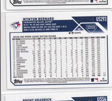 2023 TOPPS UPDATE WYNTON BERNARD ROOKIE PURPLE FOIL /799 #US293 BLUE JAYS