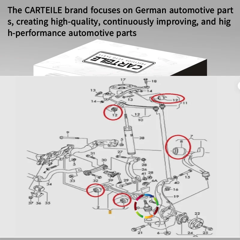 12Pcs front control arm ball head bushings suitable for Audi A4/S4 A5/S5 RS5 - Image 2 of 4