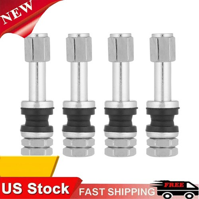 #ad 4Pcs TR48 Bolt Screw On Tire Valve Stem Chrome Metal High Pressure Flush $6.25
