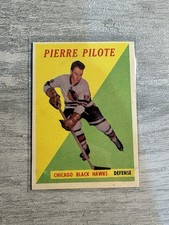 1958-59 TOPPS NHL HOCKEY #36 Pierre Pilote Chicago Black Hawks