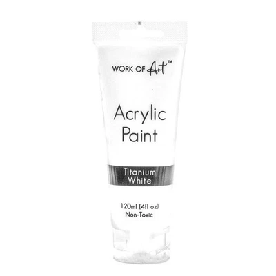 Tallon Travail De Art Blanc Peinture Acrylique 120ml non Toxique Eau Titane Neuf - Photo 1/3