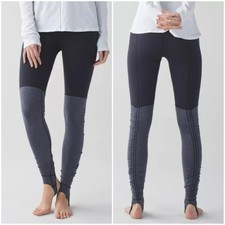 Womens Lululemon Wunder Under SE Restored Stirrup Black/Heringbone leggings sz 2