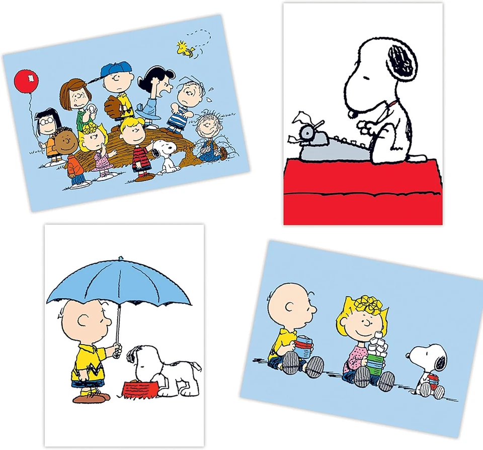 Juego de tarjetas de felicitación Peanuts con Snoopy Charlie Brown 20 tarjetas en blanco Enve... Foto 3 de 4