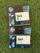 Set of 2 GENUINE FACTORY SEALED HP 564 Yellow Cyan INKJET CARTRIDGES Exp 04/2024