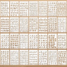 28 Pcs Plastic Letter Number Stencil for Painting Reusable Alphabet Journal F...