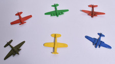 Vintage 6 Irwin toy plastic spotter airplanes WWII era planes made in USA