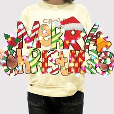 Merry Christmas Door Wall Hanging Sign With LED String Light Ornaments Xmas Gift