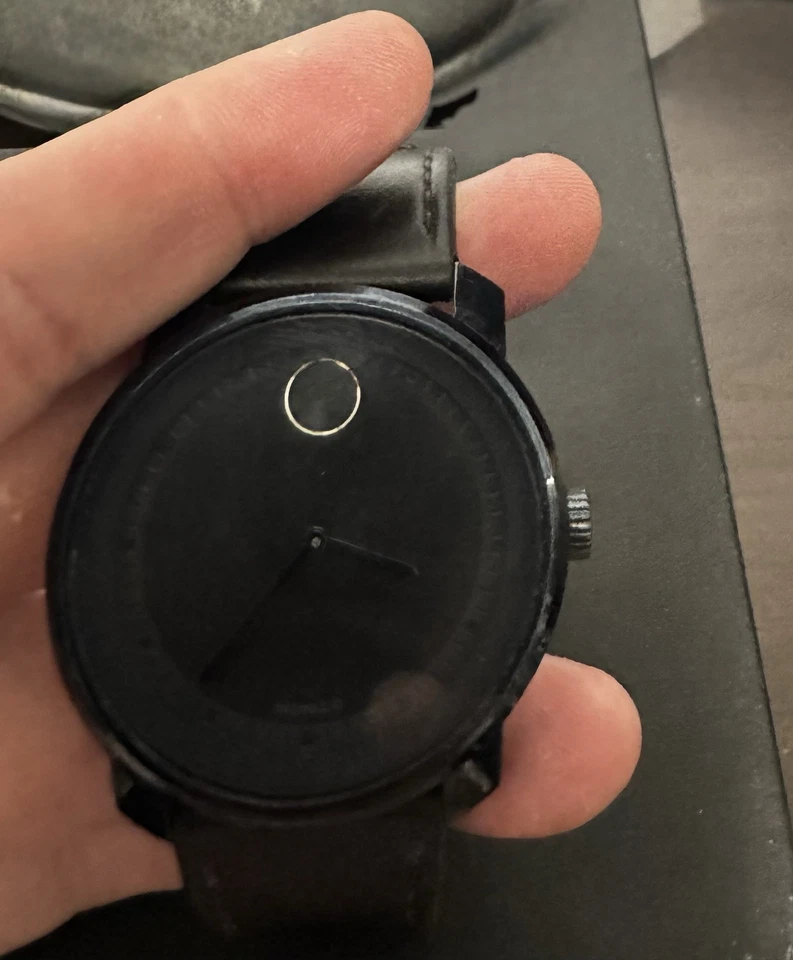 Movado Bold, Black Leather Watch (Original Box Included) - Image 3 of 4