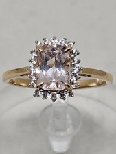 Ring 9 Karat Gold Rose Dandburit & Zirkon Größe Q (2,61 g)