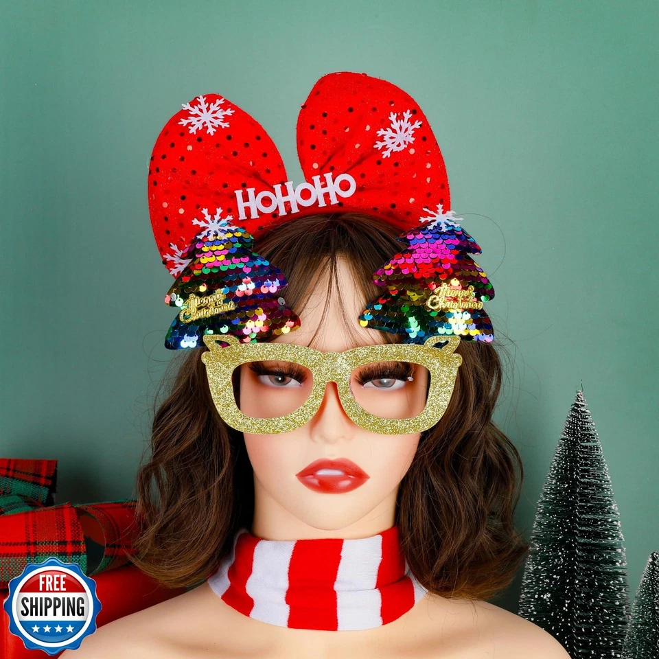 Conjunto de 24 piezas de diademas y marcos de gafas de Navidad, Chri Foto 4 de 4