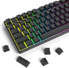 Cherry Profile Black Blank PBT Keycaps, 129 Key Custom Key caps, Minimalist Blan
