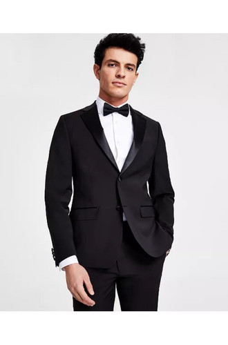 Calvin Klein Mens skinny fit stretch Wool Tuxedo Jacket and Pants