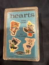 Vintage 1963 Whitman Hearts Card Game 4494 Animals Plastic Case