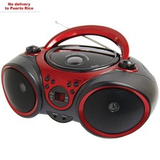 3-Watt RMS Portable Stereo CD Player with AM/FM Stereo Radio Red