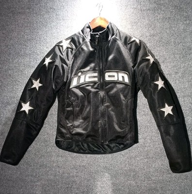 Icon 54 Hooligan Motorcycle Jacket Stars Design Women's Sz S