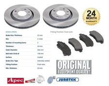 FRONT AXLE BRAKE DISCS and PADS SET for PEUGEOT 2008 I 1.6 HDi 2013-on