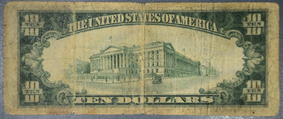 1934-A $10 SILVER CERTIFICATE WW II North Africa Yellow Seal Fr#2309 Gr:G+ A5635 - Image 2 of 2