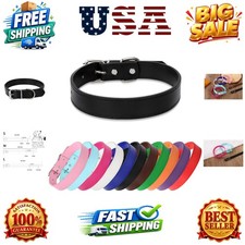 Black Soft Leather Dog Collar for Small,Medium, Large Dog, Comfortable and Ad...