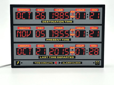 Back to the Future Time Circuits Light Box   USB LED Display Retro Desk Decor