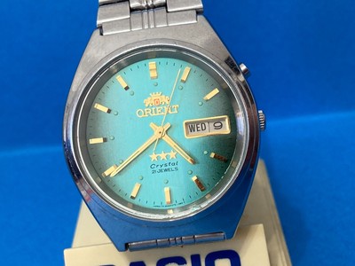 ORIENT AUTOMATIK UHR CRYSTAL 21 JEWELS DREI STERNE MADE IN JAPAN FUNKTIONSTÜCHTIG