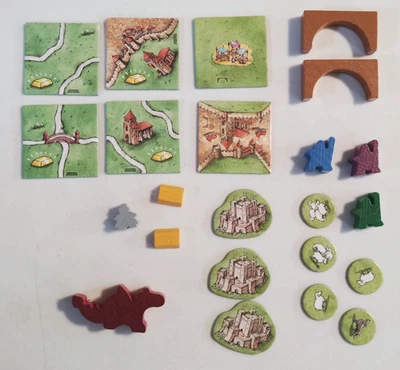 Carcassonne C1 Mega Expansion Lot – Dragon Gold Bars Bridges Sheep Wolves Tiles - Image 1 of 4
