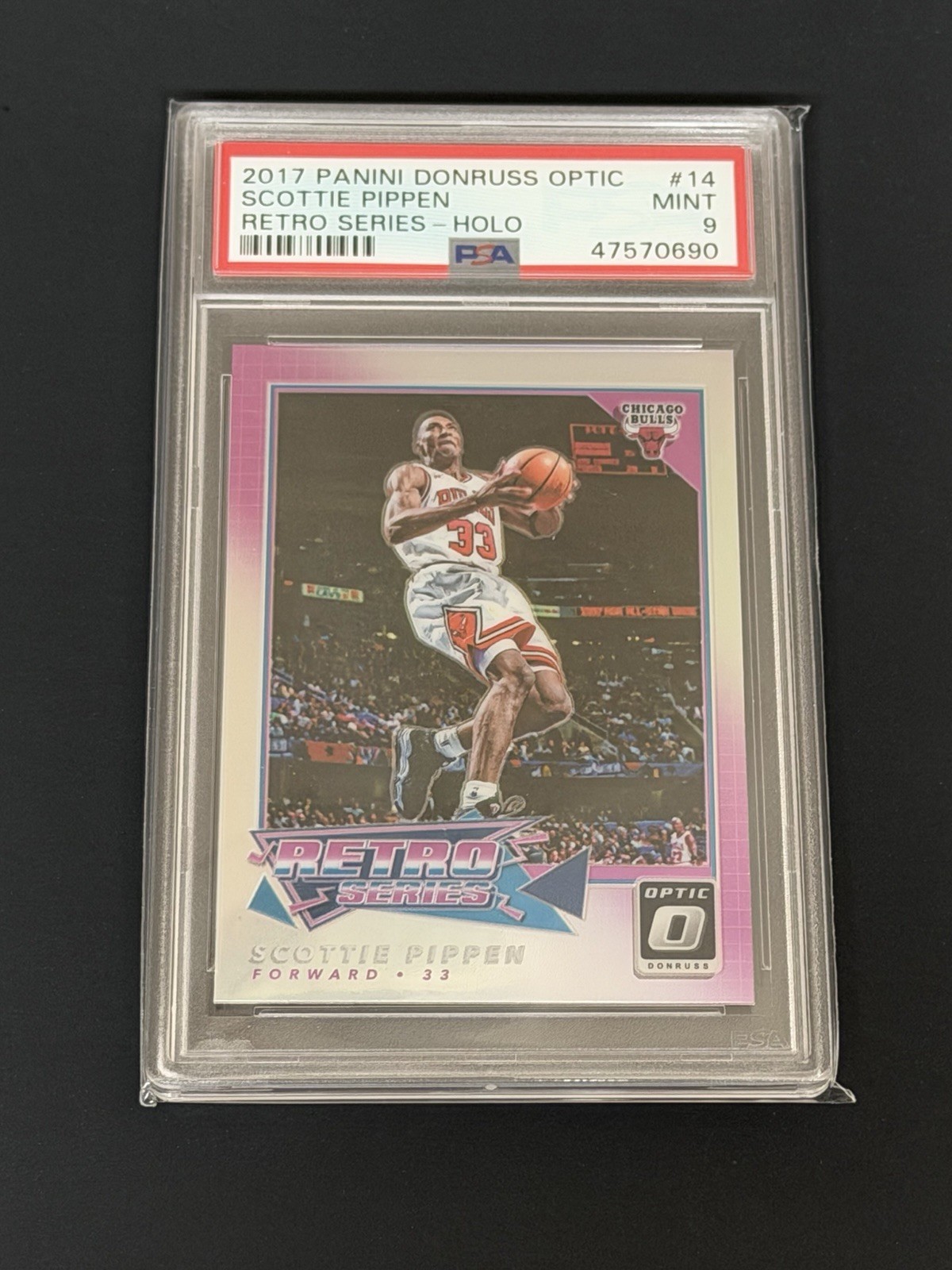 Scottie Pippen 2017-18 Optic Retro Series Holo Siver Prizm Michael Jordan PSA 9
