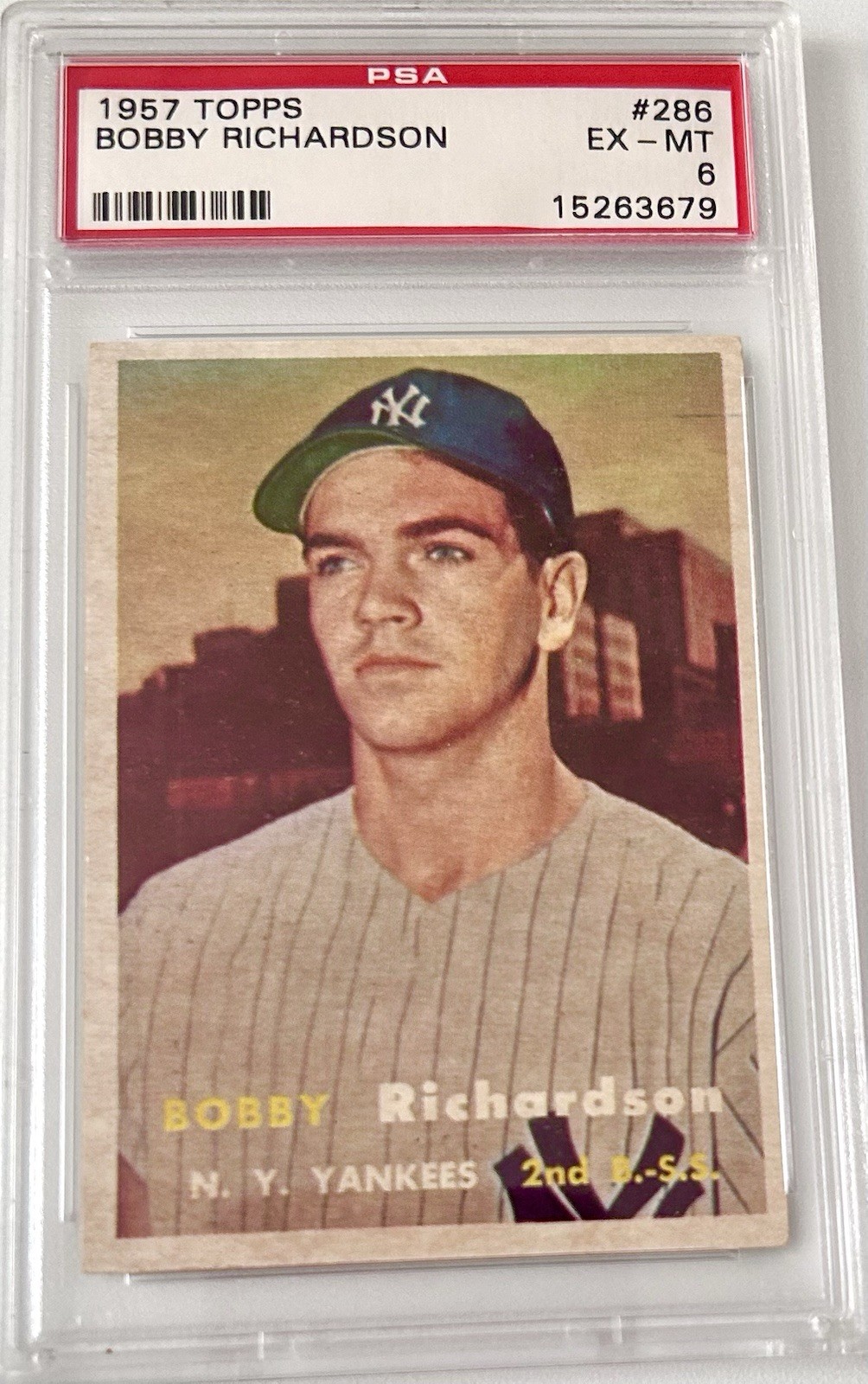 BOBBY RICHARDSON 1957 Topps SCARCE SERIES ROOKIE PSA 6 YANKEES‼️ #286