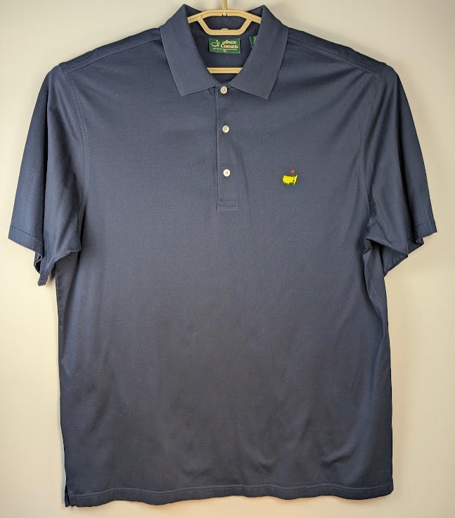 Vintage Masters Tournament Golf Polo Men XL Navy Blue Pima Cotton Amen Corner