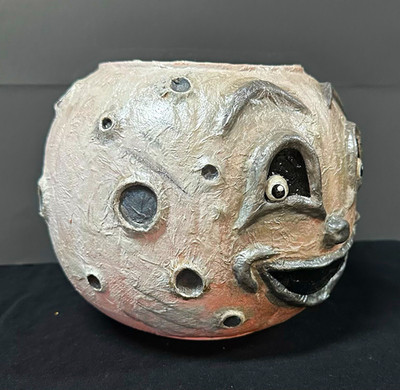 Halloween -Hand Painted Smiling Moon Face Sphere