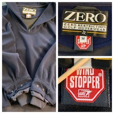 ZERO Restriction Golf Outerwear Windstopper Fleece Pullover Mens M Navy