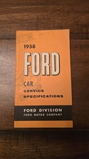 Original 1958 Ford Car Service Specifications Manual Booklet Ranchero Courier